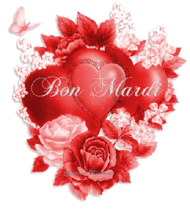 Gif animé Bon mardi coeurs